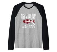 Acogedor Misterio Amante de los Libros Leyendo Crimen Ratón de Biblioteca Humor Camiseta Manga Raglan