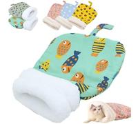 Acogedor Nido para Mascotas, Gatos y Perros, Cama Tipo Cueva de Felpa Suave con Dibujos Animados, para Interior y Exterior, patrón de Dibujos Animados Bonito y cálido para el Invierno (C#)