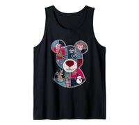 Acogedor Oso de Navidad Patchwork Design Art Camiseta sin Mangas