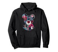 Acogedor Oso de Navidad Patchwork Design Art Sudadera con Capucha