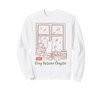 Acogedor otoño Gato otoño Lectura café Calabazas Galletas Lindo Sudadera