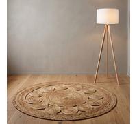 Acogedor rincón de Lectura - Grande - Lámpara de pie 135cms + Alfombra Calada de Yute 120cms