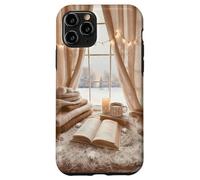 Acogedor Winter Haven Snowy Window Scene Festive Book Lover Carcasa para iPhone 11 Pro