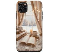 Acogedor Winter Haven Snowy Window Scene Festive Book Lover Carcasa para iPhone 11 Pro MAX