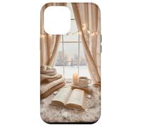 Acogedor Winter Haven Snowy Window Scene Festive Book Lover Carcasa para iPhone 12 Pro MAX