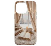 Acogedor Winter Haven Snowy Window Scene Festive Book Lover Carcasa para iPhone 14 Pro MAX