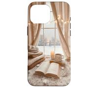 Acogedor Winter Haven Snowy Window Scene Festive Book Lover Carcasa para iPhone 16 Pro MAX