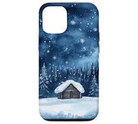 Acogedora cabaña de Invierno, Escena navideña, Felices Noches, Navidad Carcasa para iPhone 12/12 Pro
