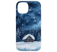 Acogedora cabaña de Invierno, Escena navideña, Felices Noches, Navidad Carcasa para iPhone 14