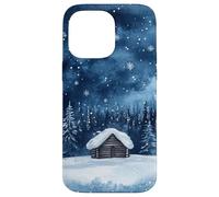 Acogedora cabaña de Invierno, Escena navideña, Felices Noches, Navidad Carcasa para iPhone 14 Pro MAX