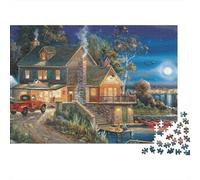 Acogedora cabaña Junto al Lago Rompecabezas 1000 Piezas Adultos Regalo Hombre Mujer Juego Familiar Papel Desafío Imposible 52x38cm/1000pcs