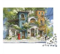 Acogedora Calle Europea Rompecabezas 1000 Piezas Adultos Juego Difícil Navidad Regalo DIY Papel Decoración Familiar 52x38cm/1000pcs