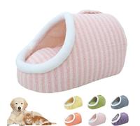 Acogedora Cama Escondida para Mascotas Cama Central para Perros con Funda Cueva, Cama Oculta para Mascotas, Cama Interior con Colchón Extraíble, Cama Gruesa Caliente para Mascotas de Esponja (Rosa, M)