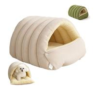 Acogedora Cama para Gatos Monster, cálida casa para Gatos Cubierta de Felpa con Acolchado extraíble Lavable, Parte Inferior Antideslizante y Plegable, para Mascotas p White 31x26x15cm/12.2x10.2x5.9in