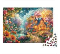 Acogedora casa de Campo por una Corriente mágica Puzzle De 1000 Piezas casa encantada Noches De Juegos, Adultos Y Niños 38x26cm/1000pcs