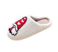 Acogedora Casa Navidad Modelos Algodón En Zapatillas Hombres Y Mujeres Pareja Algodón Caliente En Zapatillas Zapatos De Mujer Negro, rojo, 45 EU