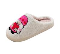 Acogedora Casa Navidad Modelos Algodón En Zapatillas Hombres Y Mujeres Pareja Algodón Caliente Zapatillas, Rosa intenso., 45 EU