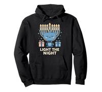 Acogedora Menorá de Hanukkah Light The Night Design Sudadera con Capucha