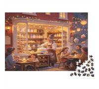Acogedora Panadería Puzzle de 1000 Piezas Papel para Adultos Escena Calle Nocturna Juego de Puzzle 1000 Piezas Relajación Decoración Regalo 52x38cm/1000pcs