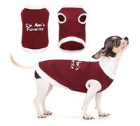 Acogedora ropa de perro sin mangas, suave, ligera y transpirable de algodón con estampado favorito de I'm Mom. Camiseta sin mangas ideal para razas pequeñas, medianas y grandes, color rojo vino, talla
