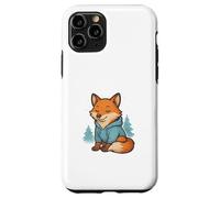 Acogedora Sudadera con Capucha de Invierno con Zorro en un Bosque nevado Carcasa para iPhone 11 Pro