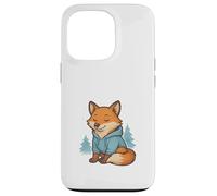 Acogedora Sudadera con Capucha de Invierno con Zorro en un Bosque nevado Carcasa para iPhone 13 Pro