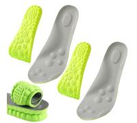 Acolchado de apoyo transpirable en la nube 4D, almohadilla que absorbe el sudor, para correr de apoyo, adecuado para hombres y mujeres (L, 2 pares x verde)