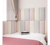 Acolchado de pared 3D para niños, paneles tapizados gruesos, cabecero de despegar y pegar para guardería y dormitorio, 2 calcomanías reutilizables anticolisión (color: H)