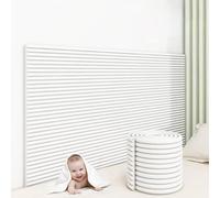 Acolchado de Pared anticolisión de 200 x 20 cm, Paneles de Pared Acolchados aislados, autoadhesivos, protección de cabecero para Dormitorio y guardería(White,6pcs)