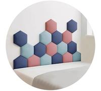 Acolchado de pared anticolisión, paneles acolchados hexagonales 3D autoadhesivos multicolores de varios tamaños(Dark Blue,120x70cm)
