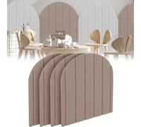 Acolchado de pared anticolisión para niños, 4 unidades de 32 x 43 cm, adhesivos de fieltro 3D autoadhesivos, paneles de pared tapizados para dormitorios, habitaciones de niños, club de baile (camello)