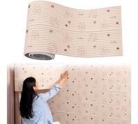 Acolchado de pared anticolisión para niños, 40 x 200 cm, autoadhesivo, 3D, cabecero, cama, paneles de pared acolchados para habitación de niños, club de baile (oso)