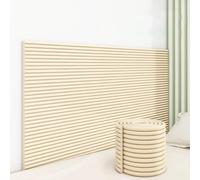 Acolchado De Pared De 78,7", Paneles Acolchados De Espuma De Caucho NBR De 7,9" De Ancho, Cojín Autoadhesivo 3D Anticolisión para Cabecero, Ideal para Dormitorio, Sala De Juegos(Beige,1pc)
