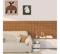 Acolchado Pared Anticolisión, Placas Decorativas Pared de Fieltro, Protector Paredes Cama, Paneles Acusticos Aislante Termico para Dormitorio Sala de Estar(Marrón,4 pcs)