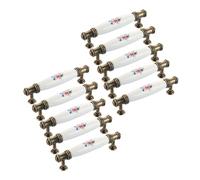 ACOLY 10 tiradores de cerámica vintage para armarios, cajones y puertas de muebles retro, de aleación de zinc, con una distancia entre agujeros de 96 mm.