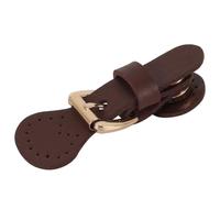 ACOLY 2 cierres magnéticos de cuero con hebilla a presión, para coser, para carteras, bolsos, chaquetas (marrón oscuro)