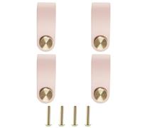 ACOLY 4 tiradores de cuero para muebles, compatibles con armarios de cocina, armarios, alacenas, pomos de cuero hechos a mano, 6,4 x 2,5 cm