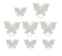 ACOLY 8 pegatinas de mariposa de cristal para coche, calcomanías de diamantes de imitación, decoración adhesiva con purpurina para parachoques y ventana.