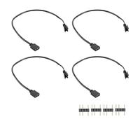 ACOLY Cable de extensión RGB direccionable de 3 pines y 5 V (4 unidades, 30 cm, conector de bloqueo SM ARGB a adaptador hembra de 3 pines para Aura Sync/MSI Mystic Light)