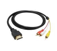 ACOLY Cable HDMI a RCA, adaptador HDMI a RCA, compatible con 480i, 480p, 720p, 1080i, 1080p para TV, DVD, proyector, receptor AV (1,5 m)