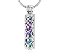 ACOLY Collar para mascotas y humanos, medallón conmemorativo con vial cilíndrico hueco, joya de recuerdo para cenizas.