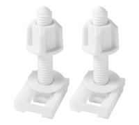 ACOLY Kit de 2 piezas de fijación para asiento de inodoro, tornillos y tuercas de plástico blanco con arandelas, pernos y bisagras, piezas de repuesto para montar la tapa del inodoro.