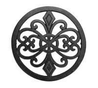 ACOLY Salvamanteles de hierro fundido, resistente al calor, de metal negro, para ollas, sartenes, platos y decoración de cocina y comedor.