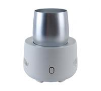 ACOLY Vaso enfriador con luz ambiental, tapa aislante, 2 en 1, enfriador eléctrico para cerveza, café, jugo y yogur - Blanco