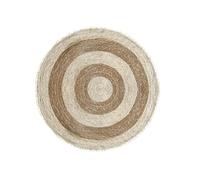 Acomoda Textil - Alfombra de Yute Ecológica de Fibra Natural. Alfombra Grande y Resistente de Fácil Limpieza para Hogar, Casa y Oficina en Interior y Exterior. (Redonda 140 cm Ø, Diana)