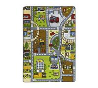 Acomoda Textil - Alfombra Infantil Ciudad Carretera para Jugar con Coches. Alfombra Antideslizante, Plegable y Acolchada. (Modelo B, 90x133 cm)