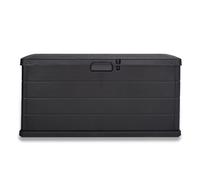 Acomoda textil - baúl de almacenaje para jardín con capacidad de 340 litros. arcón exterior de resina y sistema de cierre para ordenación en patio y terraza, antracita 118x57x59 cm.