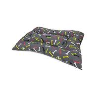 Acomoda Textil - Cama para Perros de Tela, Cama Perros Reversible y Lavable. Colchoneta Mascotas para Transportín y Hogar. (50x70, Huesos)
