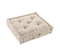 Acomoda Textil - Cojín de Suelo Acolchado con Asa de Transporte. Cojines para Palets, Banco, Silla y Suelo, Asiento Cómodo Decorativo para Interior y Exterior. (Beige, 50x50cm, 2 Unidades)