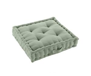 Acomoda Textil - Cojín de Suelo Acolchado con Asa de Transporte. Cojines para Palets, Banco, Silla y Suelo Asiento Cómodo Decorativo para Interior y Exterior (Verde, 50x50cm, 2 Unidades)